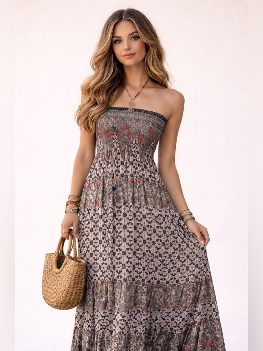 Anthropologie Umgee Bohemian Off-Shoulder Maxi Dress
